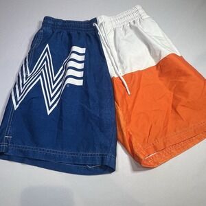 Whataburger Small Swimsuit Swim Trunks Board Boat Shorts S Texas Flag Drawstring